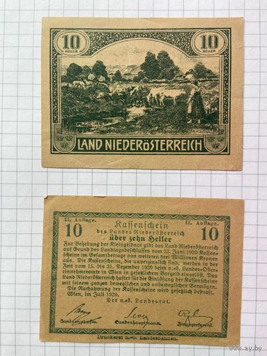 Австрия нотгельд 10 Нидеростеррафйх - 1201-2