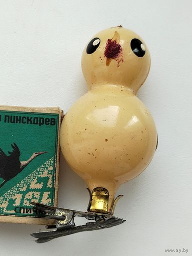 Ёлочная игрушка. Цыплёнок. На прищепке.