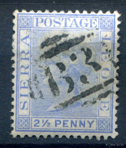 Британские колонии - Сьерра-Леоне - 1883/93г. - королева Виктория, 2 1/2 P - 1 марка - гашёная [Mi 17]. #4-B5-126-A-1