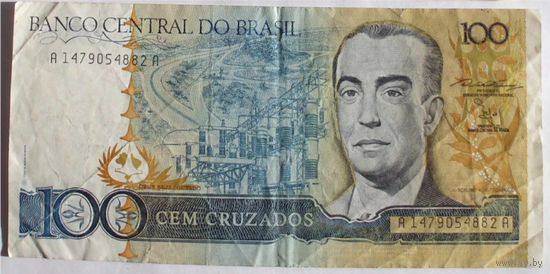 100 крузадо 1987-1989 Бразилия