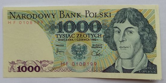 Польша 1000 Злотых 1982 Серия -HF-, XF, 413