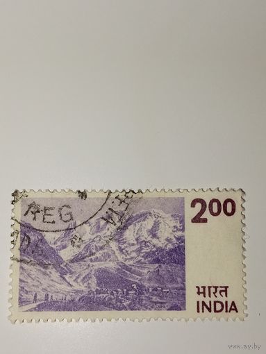 Индия 1975 Изображение горного пейзажа.