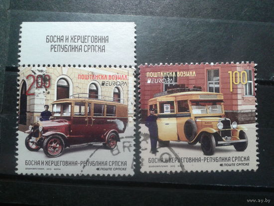 Босния и Герцеговина республика Сербска, 2013. Европа. Почтовые автомобили, полная серия. Mi-4.5 евро гаш.