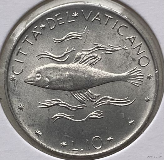 Ватикан 10 лир 1973 г. В холдере