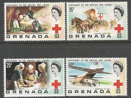 Гренада. 100 лет Британскому Красному Кресту. 1970г. Mi#379-82. Серия.