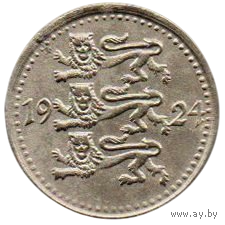 ЭСТОНСКАЯ РЕСПУБЛИКА. ПЕРВАЯ РЕСПУБЛИКА. 1 марка 1924 г. НЕЧАСТАЯ