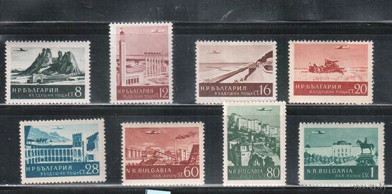 Болгария-1954, (Мих.904-912) , ** , Ландшафты, Архитектура, Самолеты , 8 марок