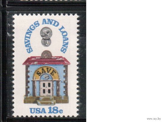 США-1981, (Мих.1469) , ** , Банки, Сберкасса, (одиночка)