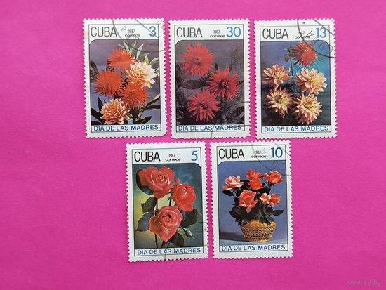Куба. Цветы. ( 5 марок ) 1987 года. 6-3.