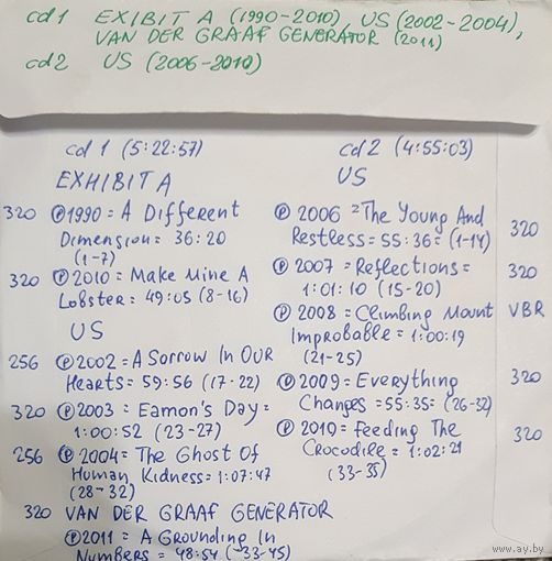 CD MP3 дискография EXIBIT A, US - 2 CD