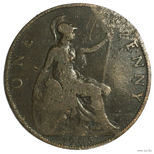 Великобритания 1 пенни, 1905