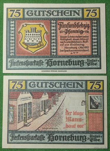 Германия (Веймарская Республика) ( Ганновер Хорнебург) 75 пфеннигов 1921 год