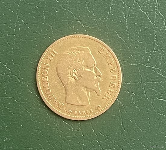 10 франков 1857 год. Золото.