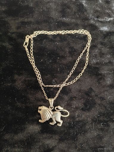 Цепочка с кулоном "Лев" 925 проба