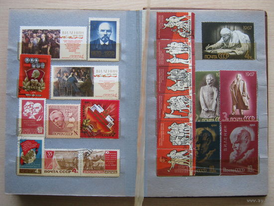 Марки в альбоме, Ленин, Октябрь, Комсомол 100 шт.