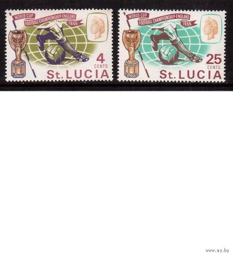 Сент-Люсия-1966(Мих.228-229) ,** ,  ЧМ-1966 по футболу, Английские колонии
