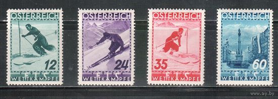 Австрия-1936,(Мих.623-626)  *  , Спорт, Горные Лыжи (полная серия)
