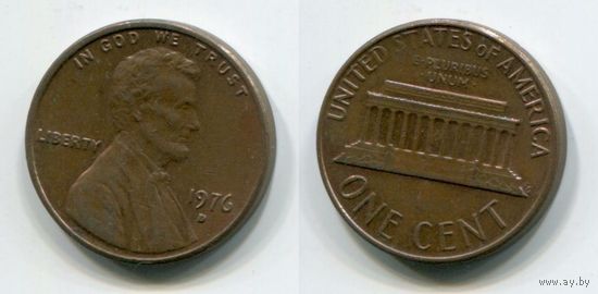 США. 1 цент (1976, буква D)