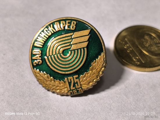 Знак Пинскдрев 125 лет тяжёлый