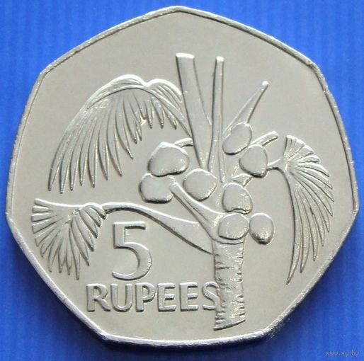 Сейшельские острова. 5 рупий 1977 год  КМ#36