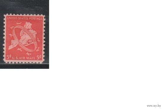 США-1948, (Мих.572), * , Авиапочта, Нью-Йорк (одиночка)