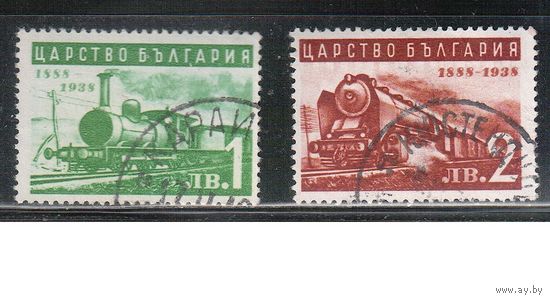 Болгария-1939, (Мих.354-355), гаш.  ,  Железная дорога, Паровозы, 2 марки(2)