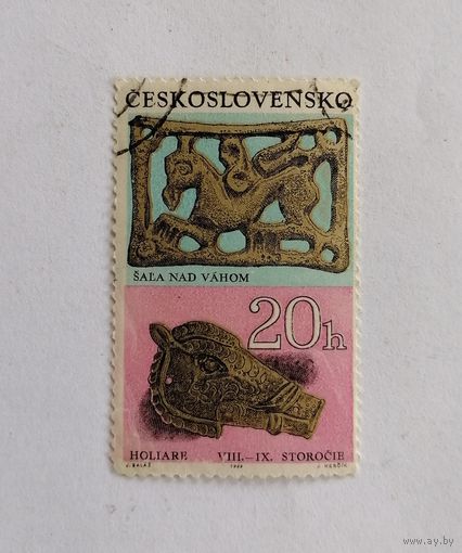 Марка Чехословакия 1969 год. Археологические открытия в Чехии и Словакии.