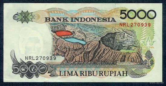 Индонезия 5000 рупий 1987 год.