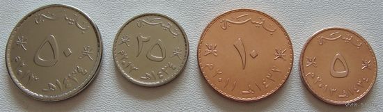Оман. набор 4 монеты  5, 10, 25, 50 байса 2011 - 2013 год