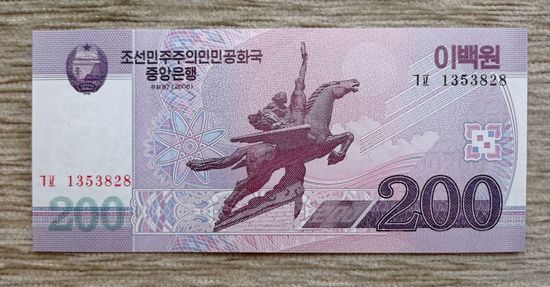 Werty71 КНДР Северная Корея 200 вон 2008 UNC Банкнота
