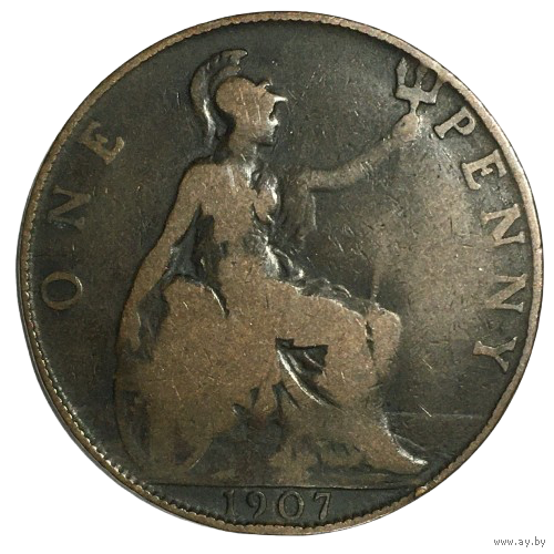 Великобритания 1 пенни, 1907