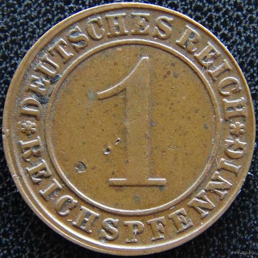 YS: Германия, 1 рейхспфенниг 1924G, KM# 37
