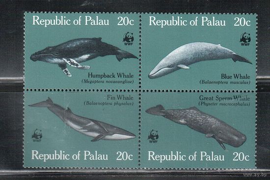 Палау-1983 (Мих.20-23) , ** , Морская фауна, Киты (полная серия