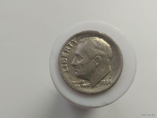 1 дайм 10 центов США 1984 года буква P лот 44