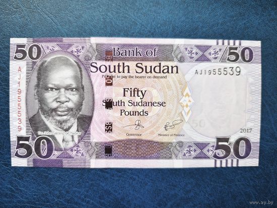 Южный Судан 50 фунтов 2017 года, unc