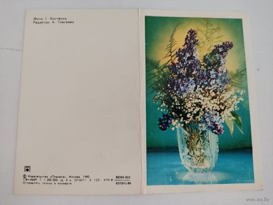 Двойная открытка с фото Г.Костенко, 1980г.
