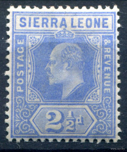 Британские колонии - Сьерра-Леоне - 1907/10г. - король Эдуард VII, 2 1/2 P - 1 марка - MH [Mi 72]. #4-B5-126-A-1