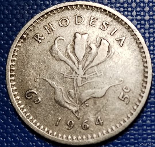 Родезия 6 пенсов 1964 г.