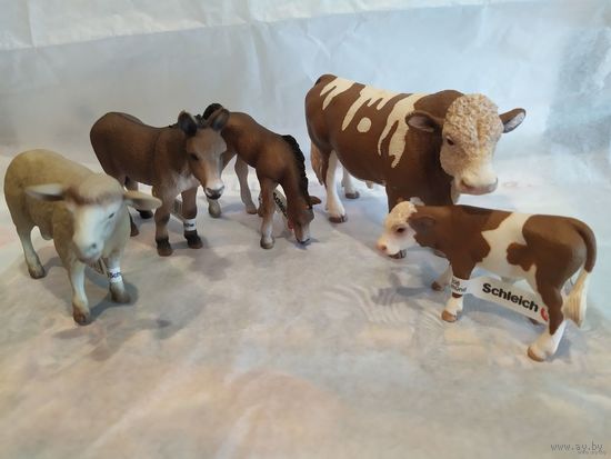 ФИГУРКИ домашних ЖИВОТНЫХ ШЛЯЙХ(ГЕРМАНИЯ)  одним лотом