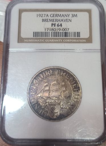 3 марки 1927 Бременхафен pf 64 Веймар! Без аналогов!