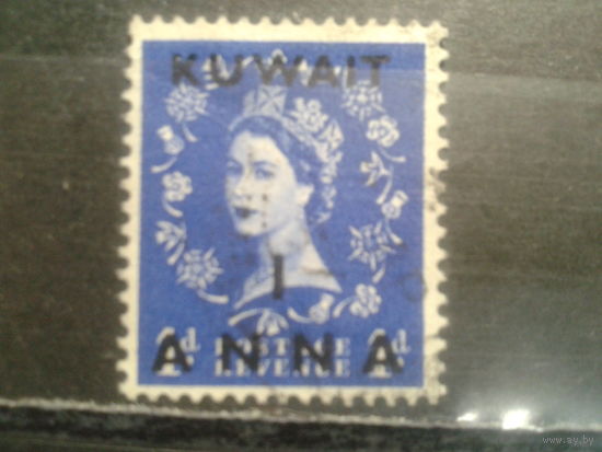 Кувейт, колония Англии, 1953. Королева Елизавета II, надпечатка