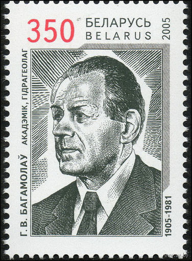 100 лет со дня рождения академика Г.В. Богомолова Беларусь 2005 год (602) серия из 1 марки