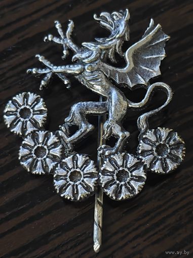 Знак серебряный. Германия, дракон. Вес 3.7 гр