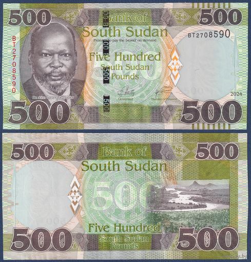 Южный Судан, 500 фунтов 2024 г., P-W20 (BT, "South Sudan Pounds"), UNC