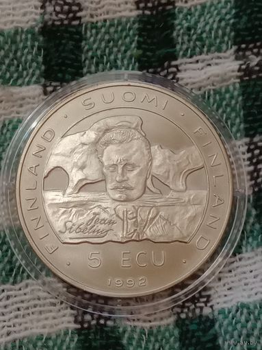 Финляндия 5 экю 1992  20 лет конференции
