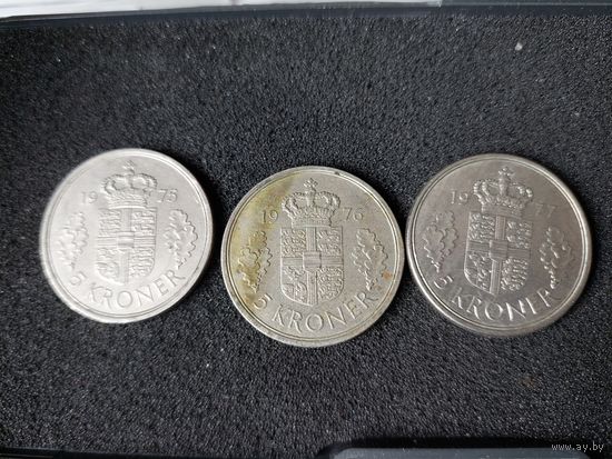 5 крон дания 3 шт