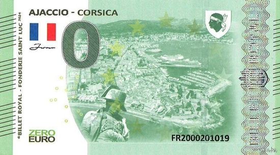 0 евро 2024 год - Корсика - Аяччо - Наполеон-UNC