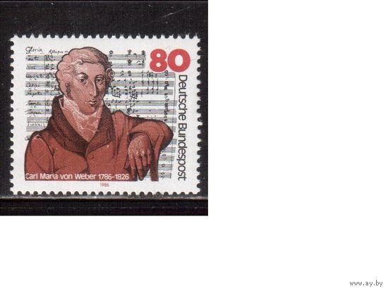 Германия(ФРГ)-1986,(Мих.1284), ** , Личности, Композитор