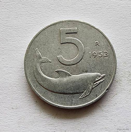 Италия 5 лир, 1953