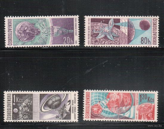 Чехословакия-1966,(Мих.1651-)  **  , Космос, 4 марки